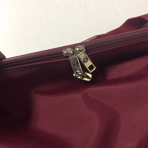 Vintage Samsonite "Port of Entry 1" 2 pc. Burgundy Luggage Set 1980's Ca… - Picture 14 of 16